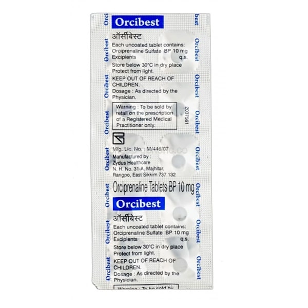 Orcibest-10-Mg orcibest tablet,orciprenaline tablet,metaproterenol