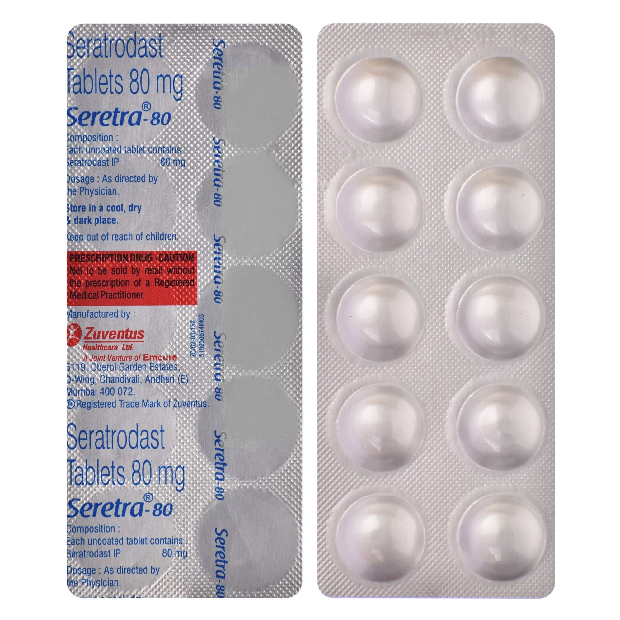 Version 1.0.0 seretra tablet,seratrodast 80,txa2 antagonist