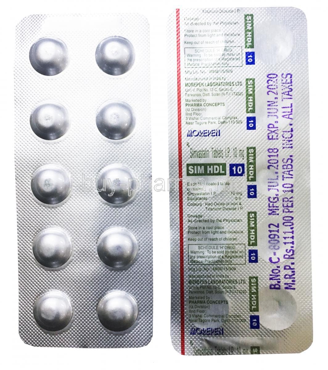 Sim-hdl-10mg sim hdl simvastatin