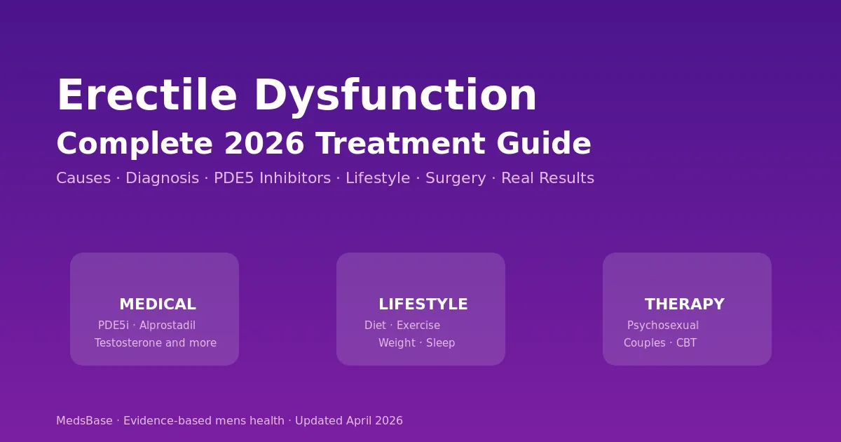 Erectile dysfunction complete 2026 treatment guide β medical, lifestyle and therapy options