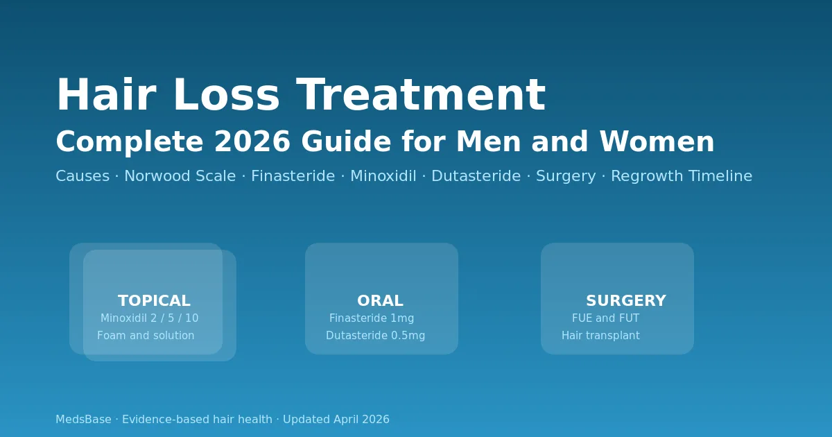 Hair loss treatment complete 2026 guide — topical minoxidil, oral finasteride, dutasteride and hair transplant surgery