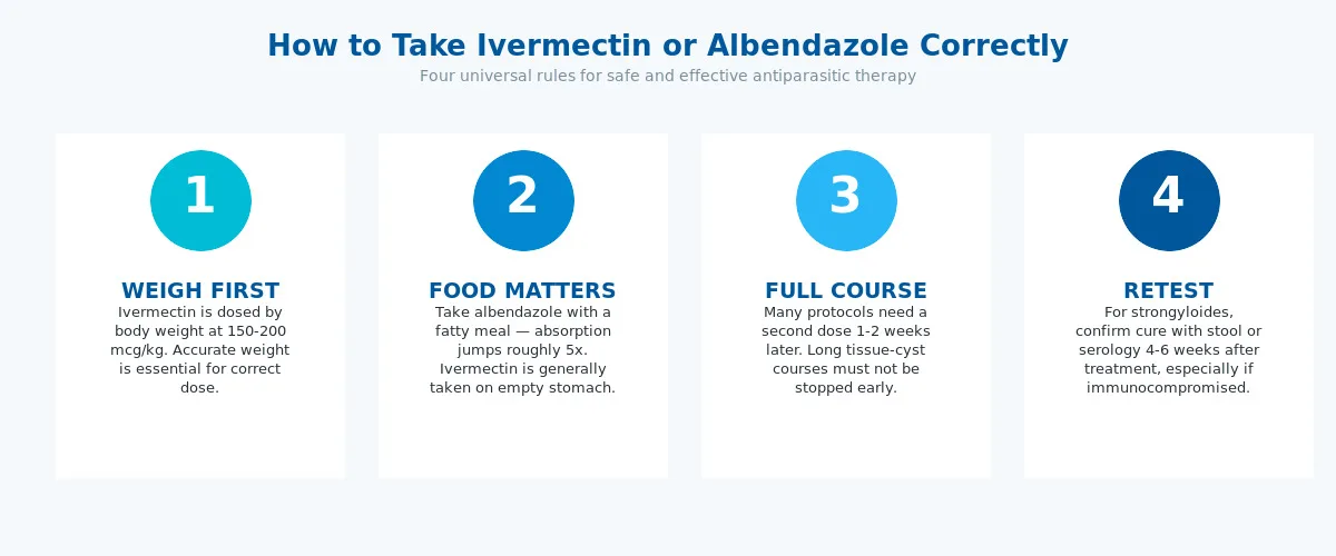 How to take ivermectin and albendazole correctly four step guide