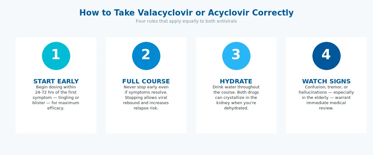 How to take valacyclovir and acyclovir correctly four step guide