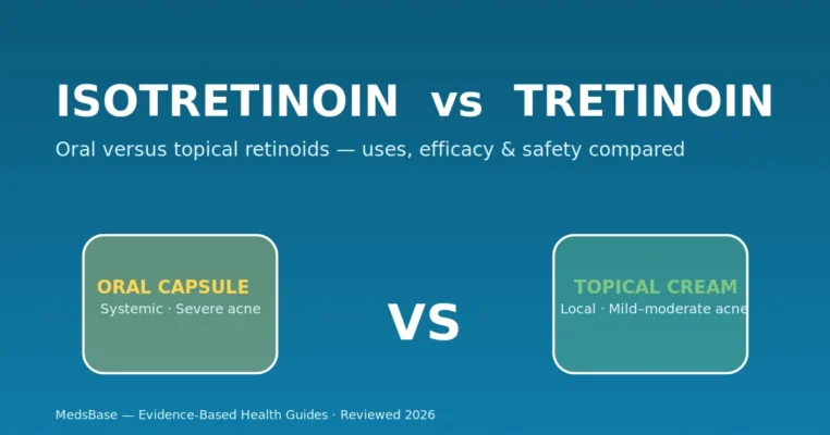 Isotretinoin vs tretinoin comparison — oral capsule versus topical cream for acne