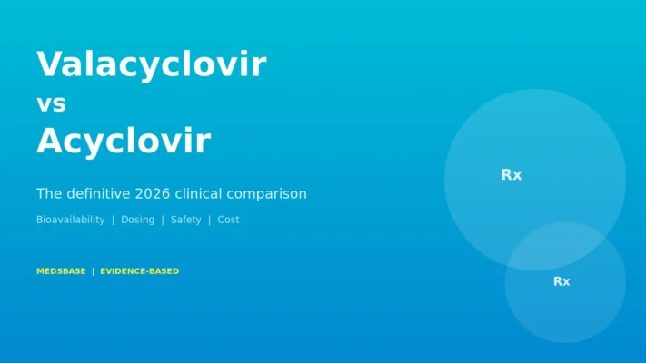 Valacyclovir vs acyclovir tablet bottles side by side comparison