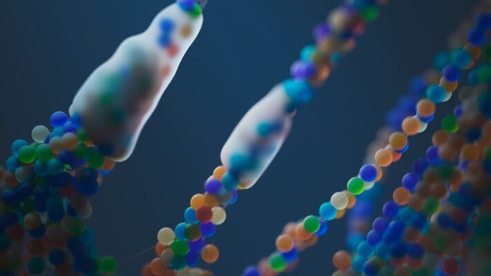 Abstract DNA strand illustration — fertility research