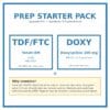 PrEP Starter Pack — Tenvir-EM (TDF/FTC) HIV PrEP plus doxycycline 100 mg for CDC-endorsed doxy-PEP against bacterial STIs.