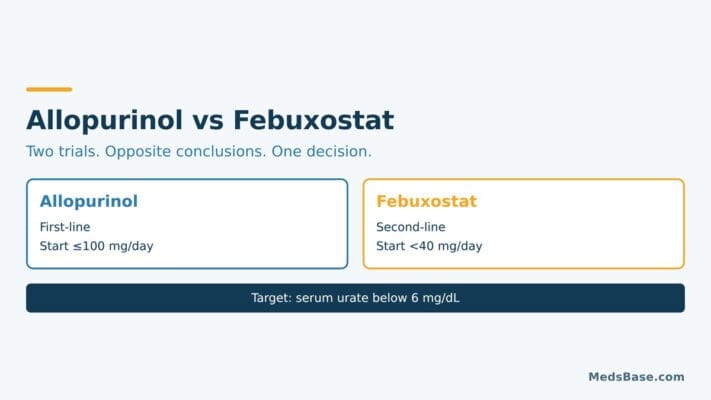 Allopurinol vs febuxostat compared: first-line versus second-line urate-lowering therapy