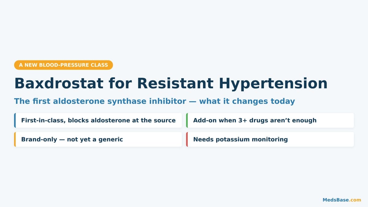 Baxdrostat for resistant hypertension explained, the first aldosterone synthase inhibitor