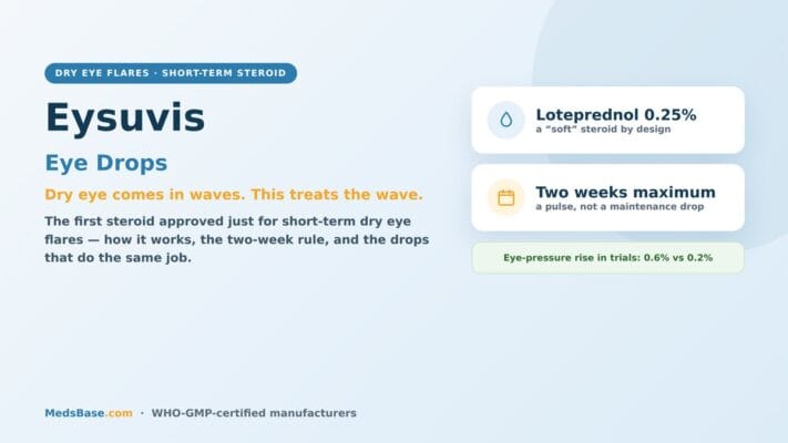 Eysuvis eye drops loteprednol 0.25% for short-term dry eye flare treatment