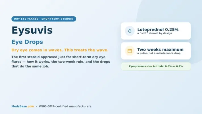 Eysuvis eye drops loteprednol 0.25% for short-term dry eye flare treatment