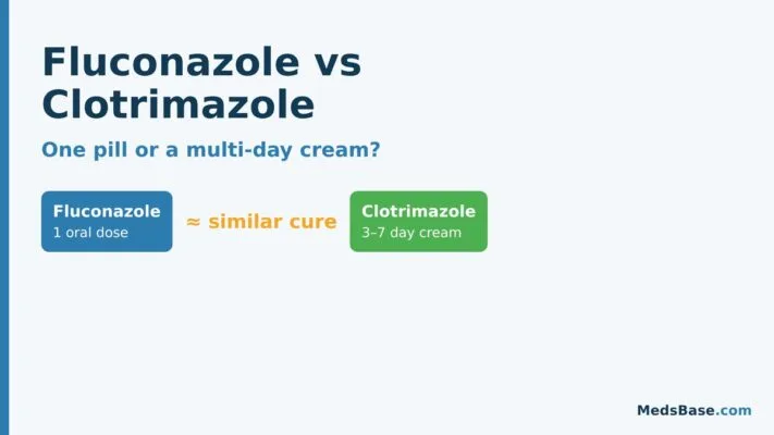 Fluconazole vs clotrimazole: oral single-dose pill compared with a multi-day vaginal cream