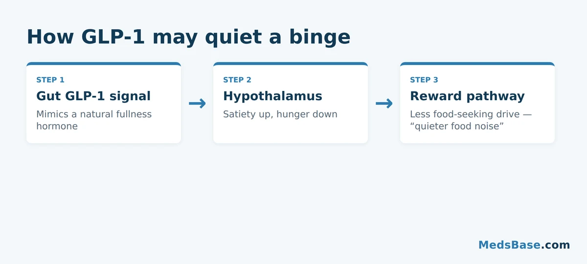 How GLP-1 receptor agonists may reduce binge eating via satiety and reward pathways