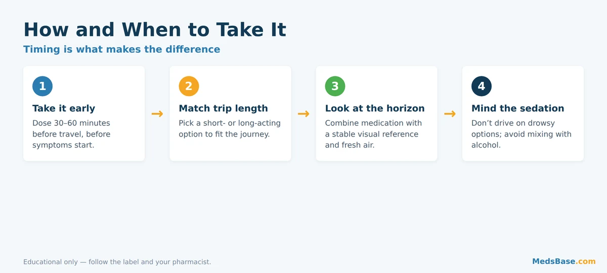 How and when to take motion sickness medication for travel