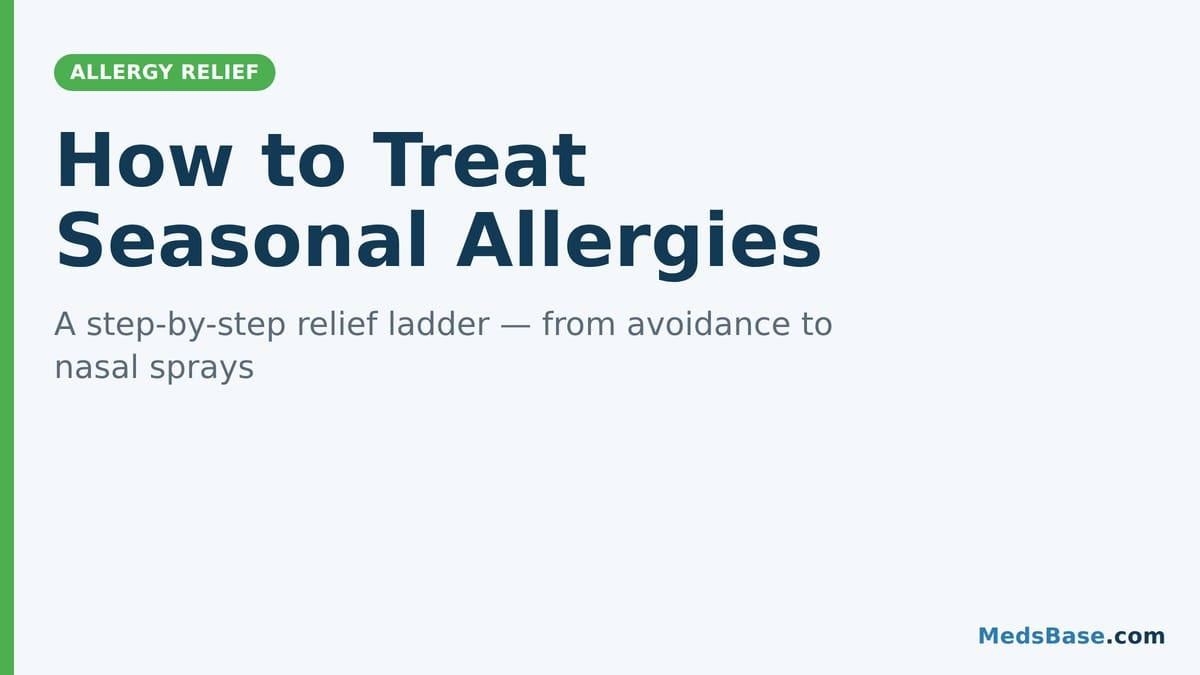 How to treat seasonal allergies: step-by-step relief ladder infographic