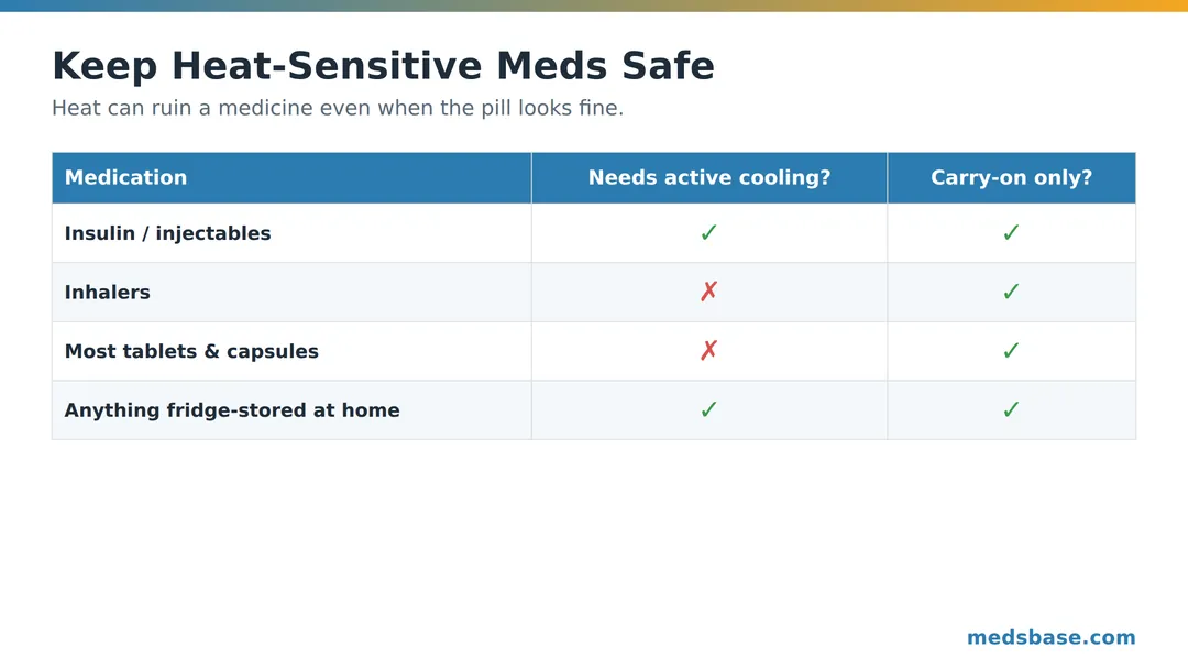 Keeping heat-sensitive medications cool while traveling