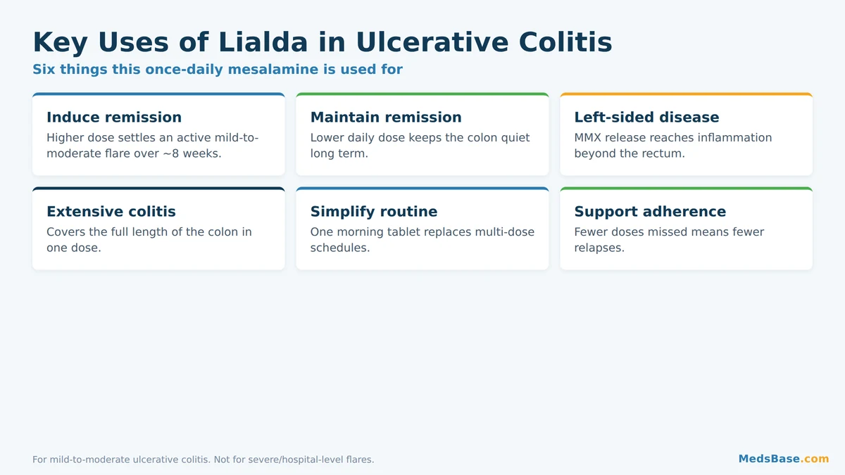 Key uses of Lialda mesalamine in ulcerative colitis
