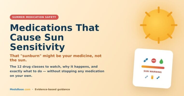 Medications that cause sun sensitivity beside a bare arm in bright summer sunlight