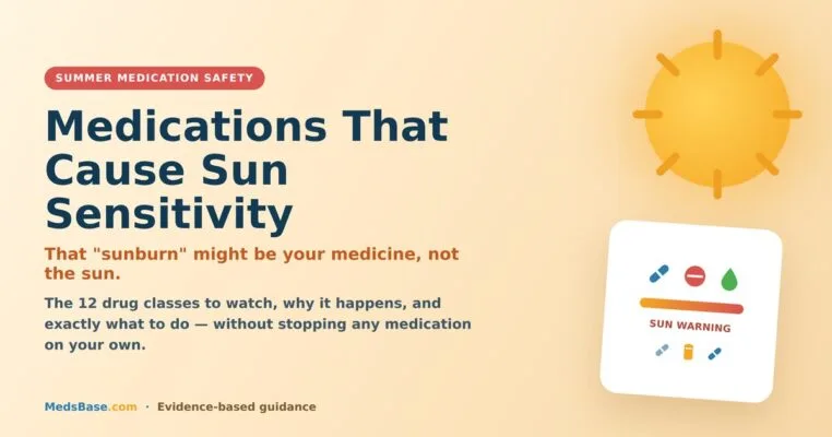 Medications that cause sun sensitivity beside a bare arm in bright summer sunlight
