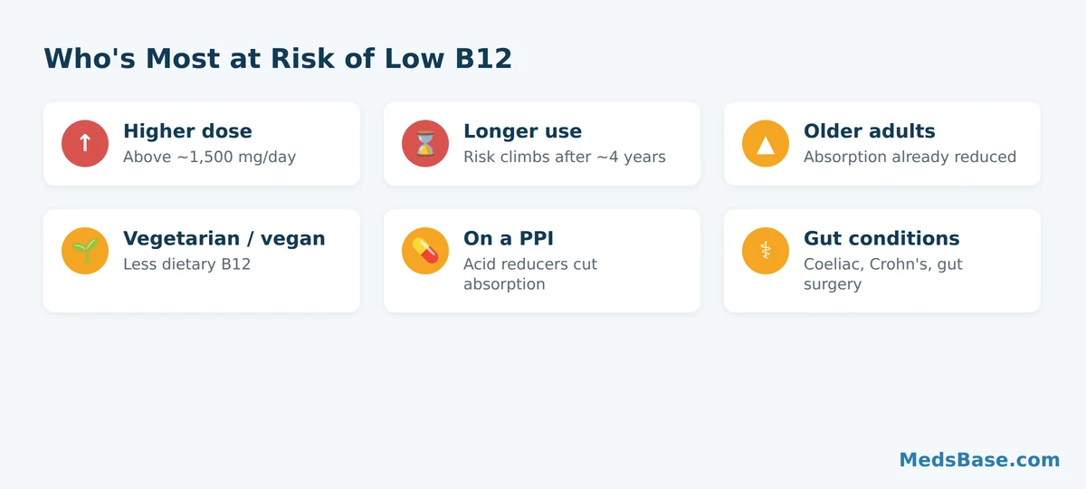 Who is most at risk of metformin-related vitamin B12 deficiency