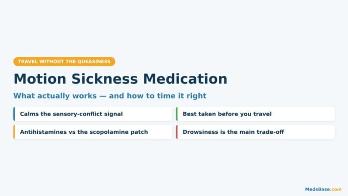 Motion sickness medication guide showing what works and how to time it