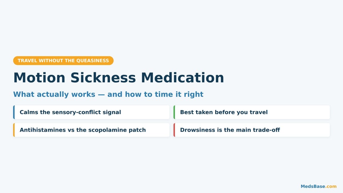 Motion sickness medication guide showing what works and how to time it