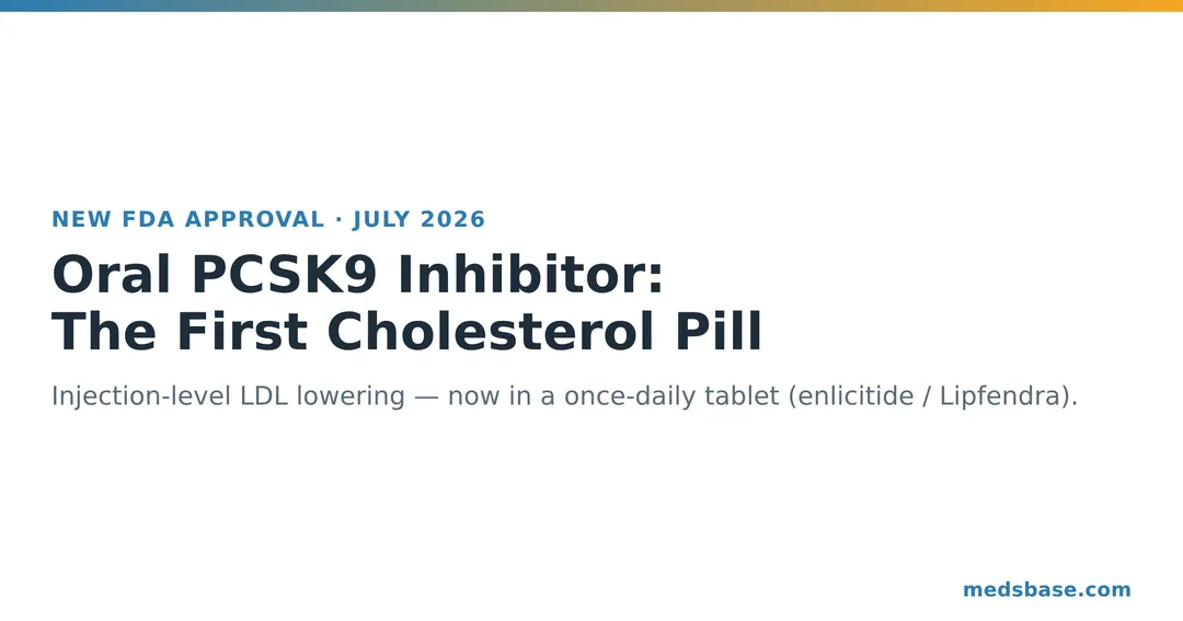 Oral PCSK9 inhibitor pill replacing a PCSK9 injection for lowering LDL cholesterol