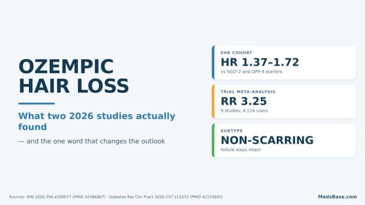 Ozempic hair loss explained - cohort hazard ratios, meta-analysis risk ratio and the non-scarring subtype finding