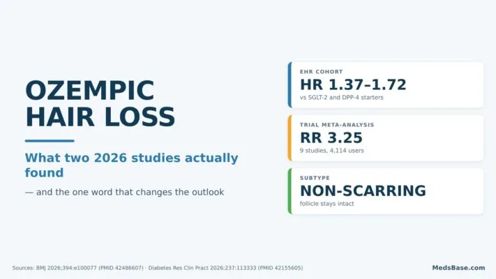 Ozempic hair loss explained - cohort hazard ratios, meta-analysis risk ratio and the non-scarring subtype finding