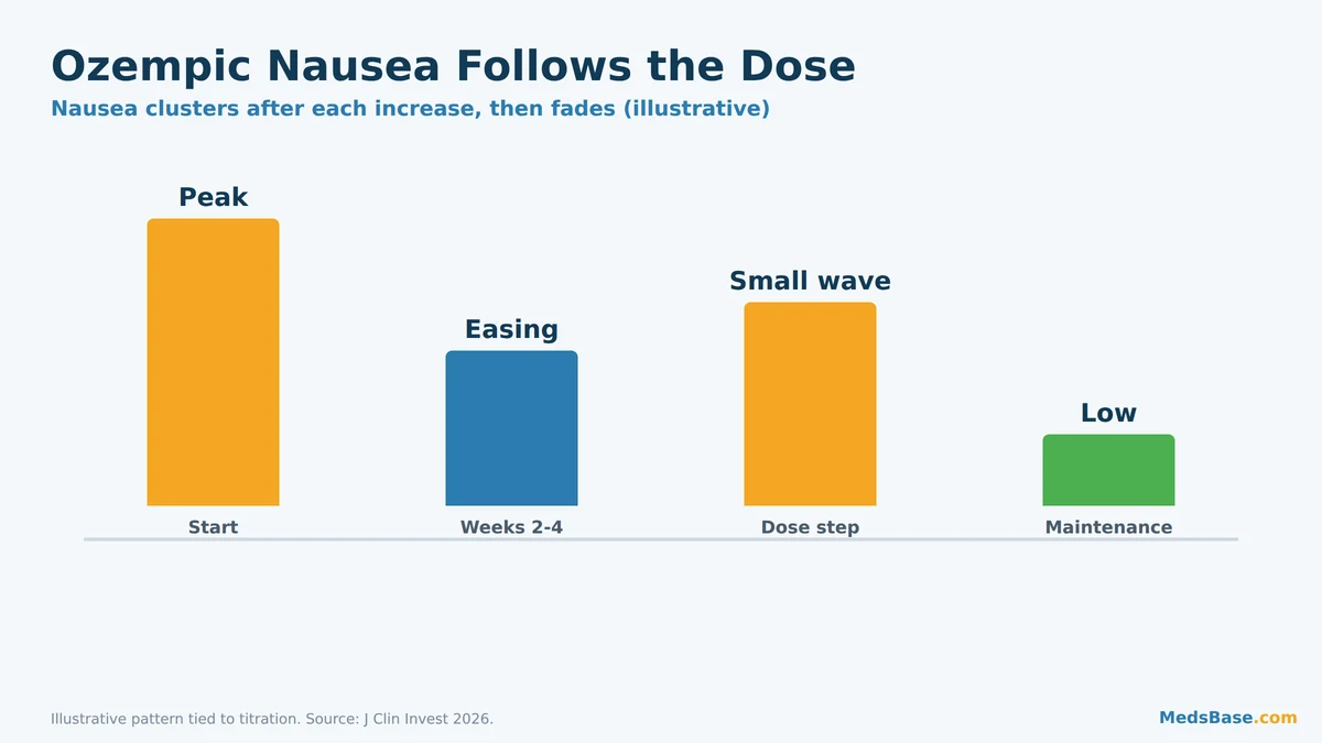 Ozempic nausea peaks during dose escalation then fades