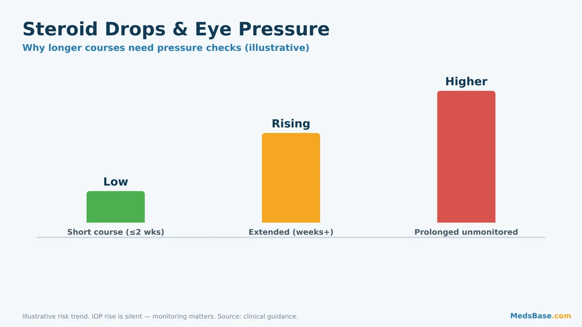 Steroid eye drops and rising eye pressure over time