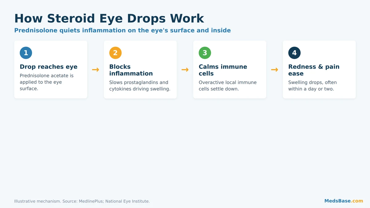How steroid eye drops reduce ocular inflammation in the eye