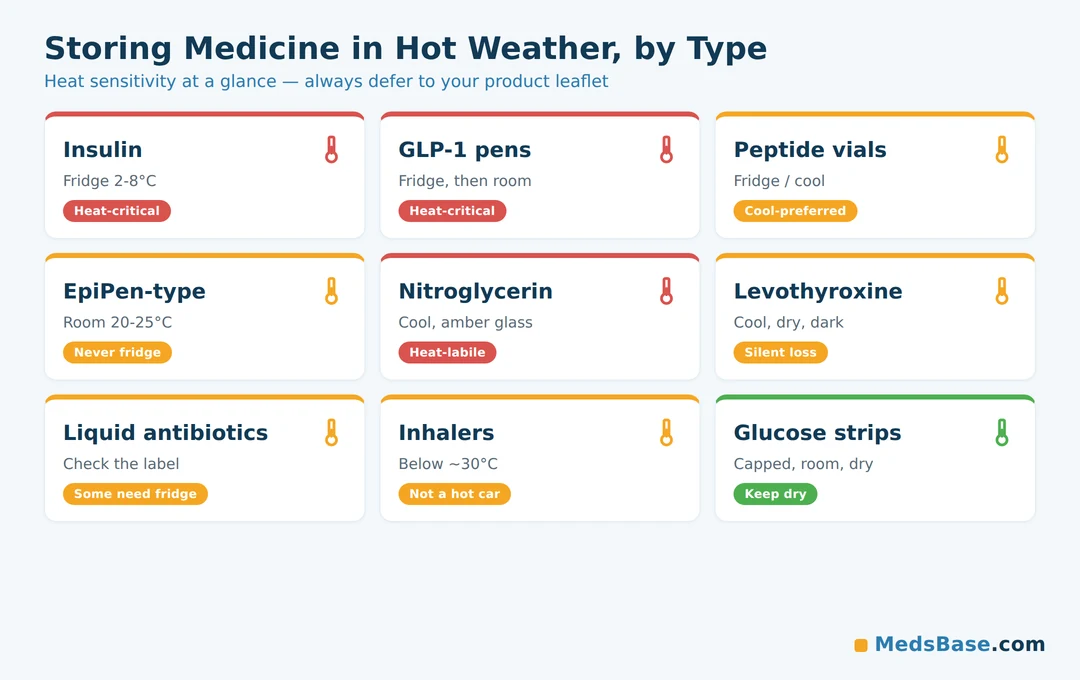 Storing medicine in hot weather — heat sensitivity of insulin, inhalers, EpiPens and more