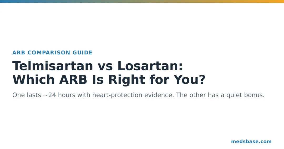 Telmisartan vs losartan ARB blood pressure medications compared
