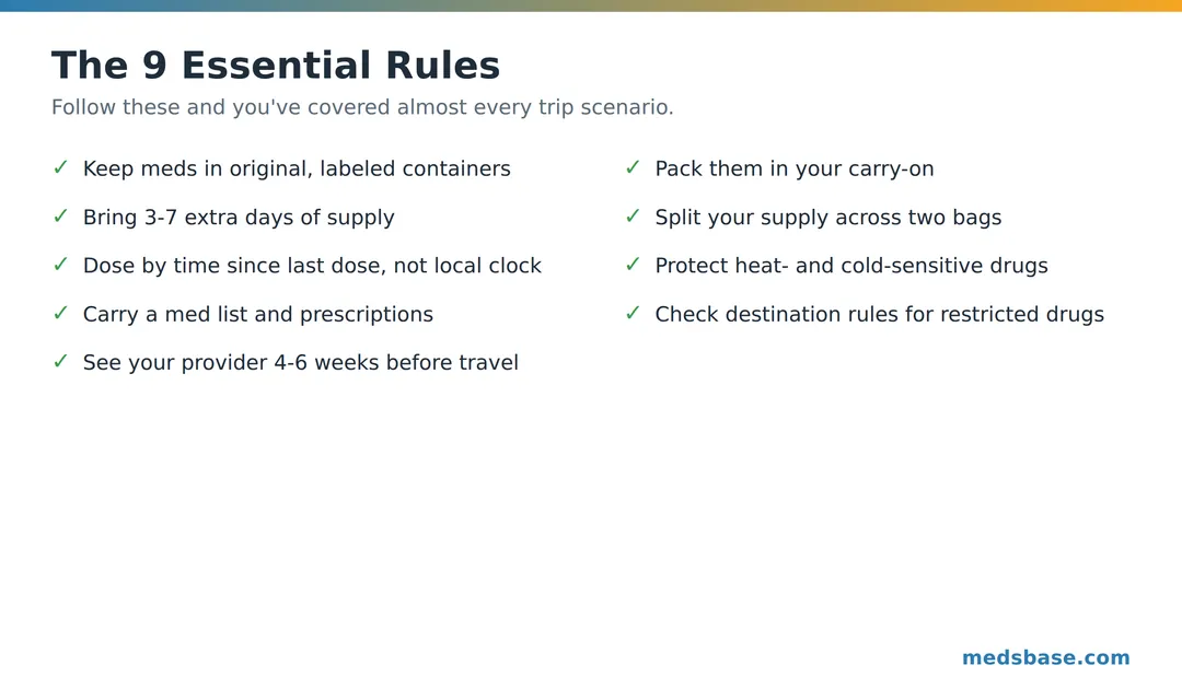 The 9 essential rules for traveling with medications