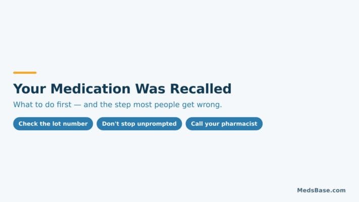What to do if your medication is recalled: check the lot number, call your pharmacist, do not stop unprompted
