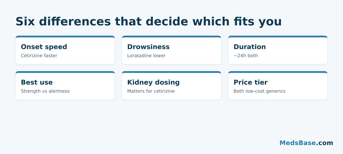 Six key differences between Zyrtec cetirizine and Claritin loratadine