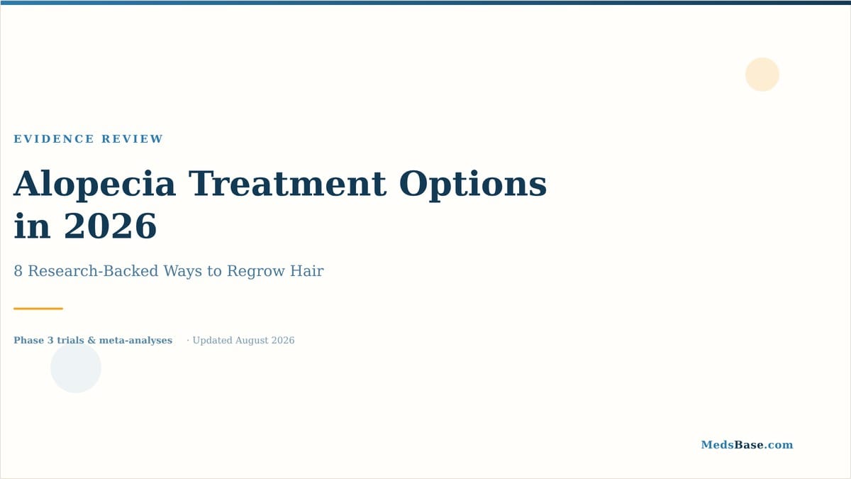 Alopecia treatment options compared — finasteride, minoxidil, JAK inhibitors, PRP, and more in 2026