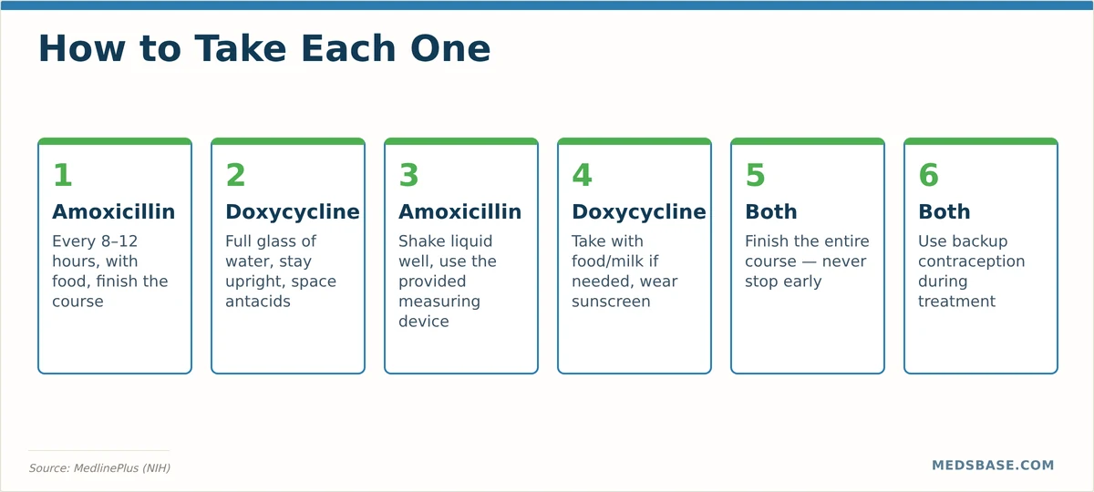 How to take amoxicillin and doxycycline correctly