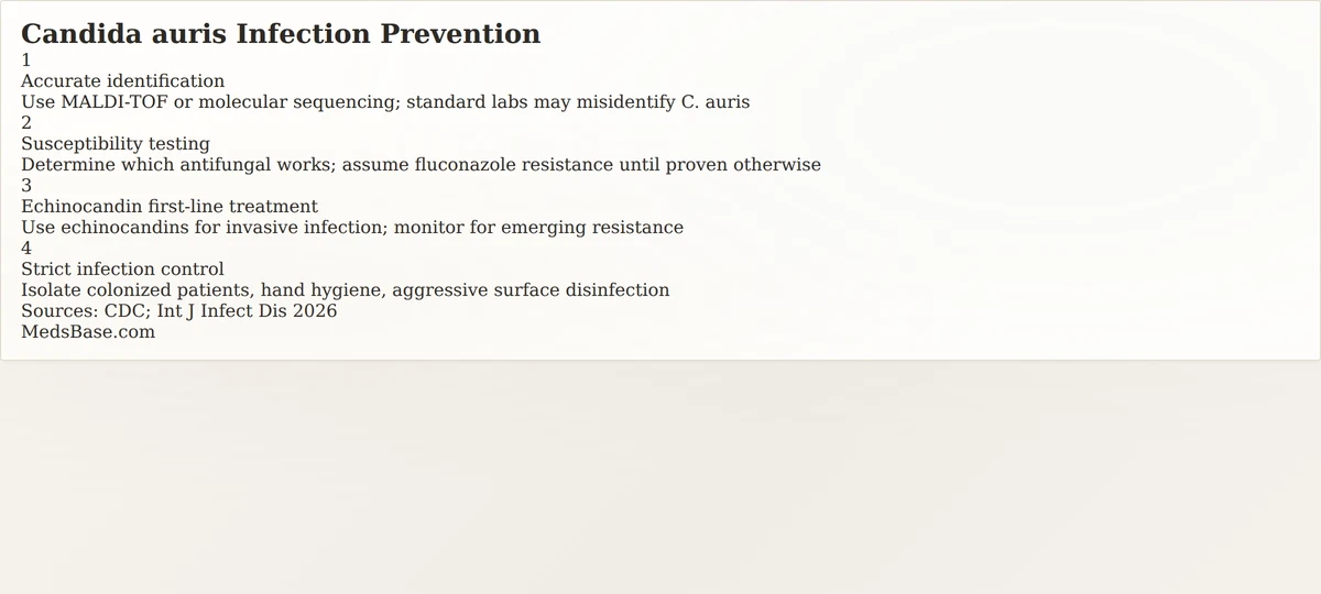 candida auris infection prevention accurate identification susceptibility testing