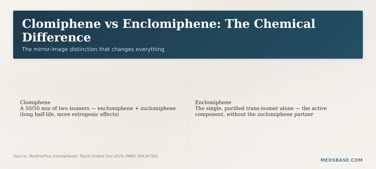 Clomiphene vs enclomiphene — the racemic mix vs pure trans-isomer explained