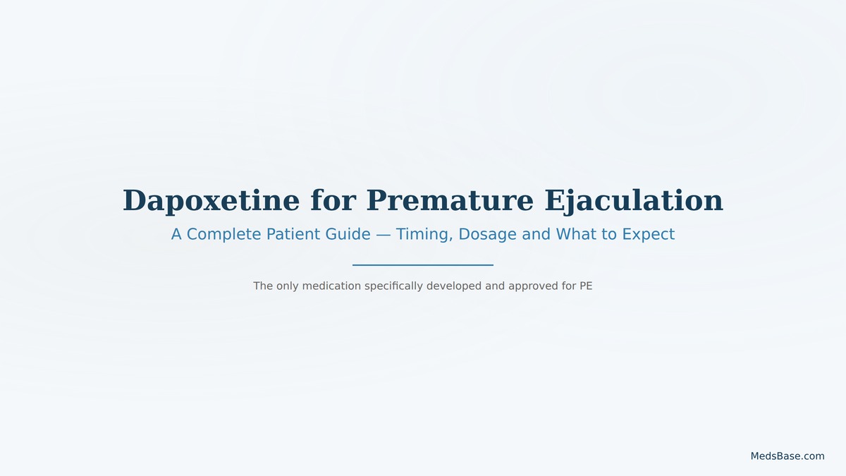 dapoxetine for premature ejaculation complete patient guide