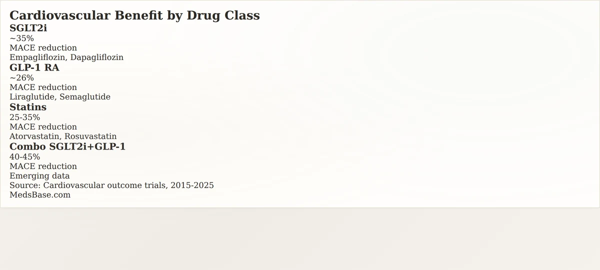 Cardiovascular protective effects of diabetes medications — drug class comparison for medication adherence strategies