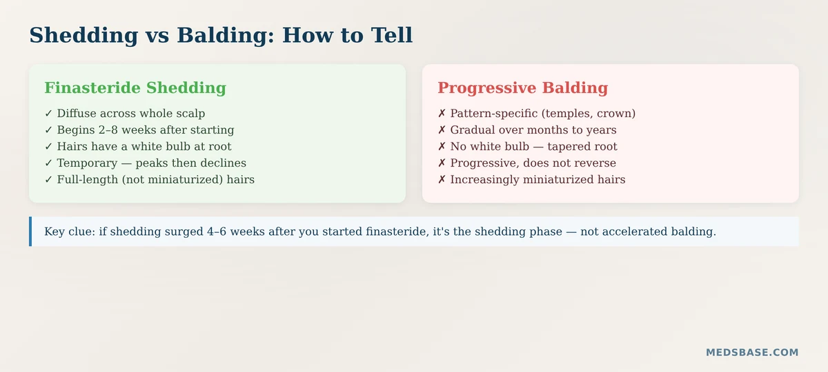 How to distinguish finasteride shedding from male pattern baldness