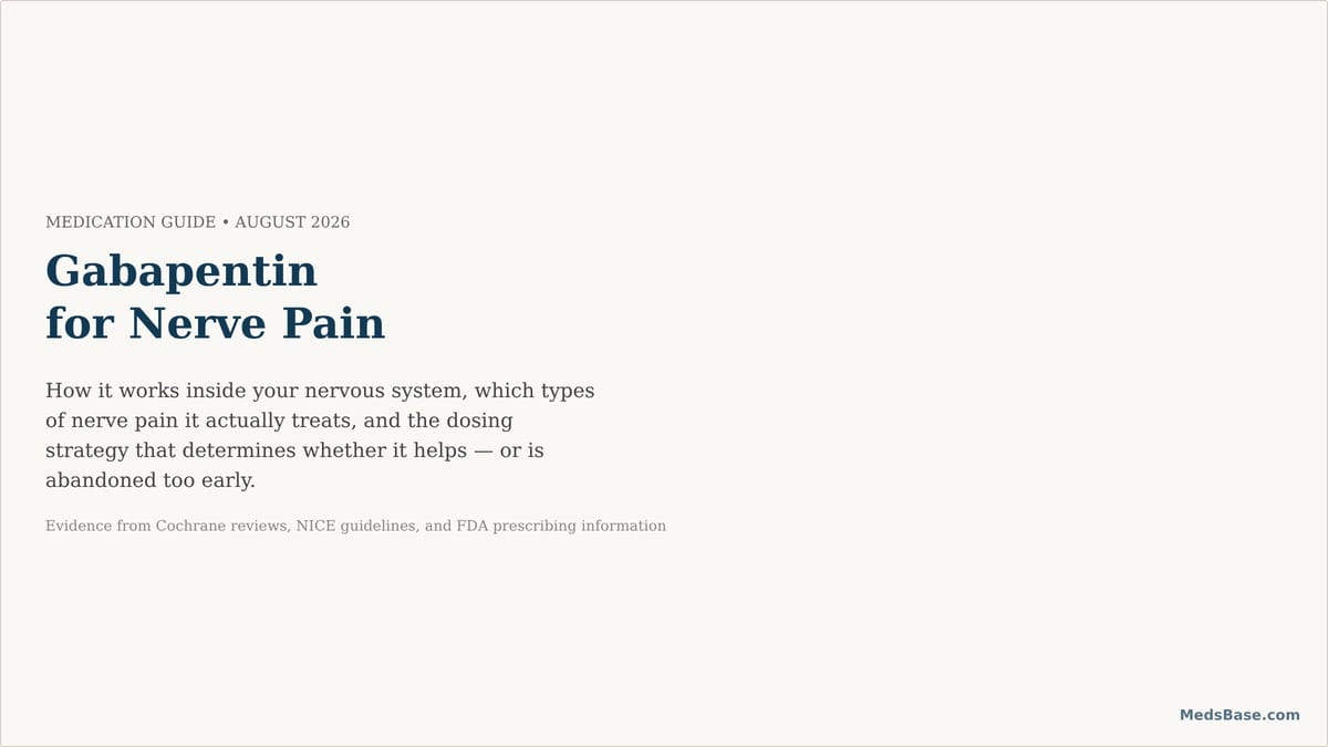 gabapentin for nerve pain medication guide mechanism dosing