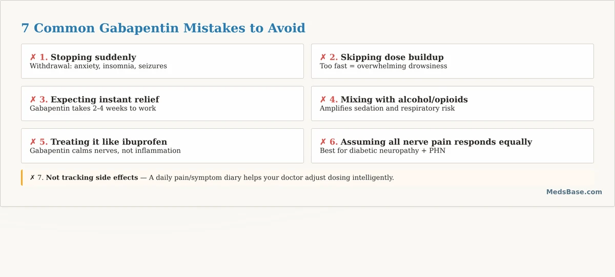 common mistakes to avoid when taking gabapentin for nerve pain