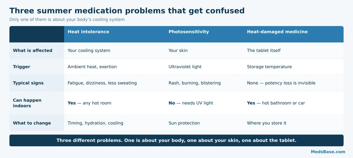 Comparison of heat intolerance, photosensitivity and heat-damaged medicine across five characteristics