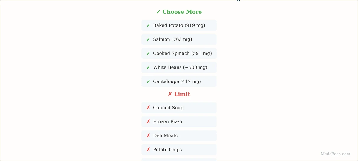 high potassium foods vs high sodium foods comparison