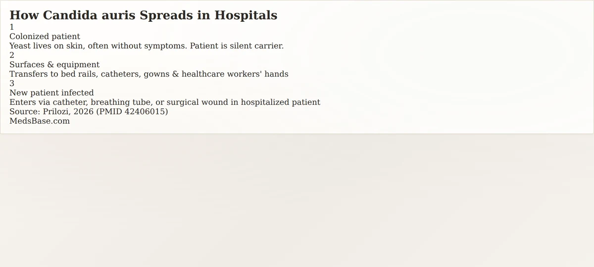 candida auris hospital spread transmission chain colonized patient