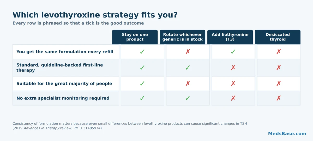 Comparison of levothyroxine strategies and alternatives for an underactive thyroid